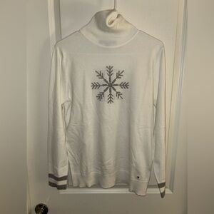 Tommy Hilfiger Snowflake Turtleneck Sweater. Size medium